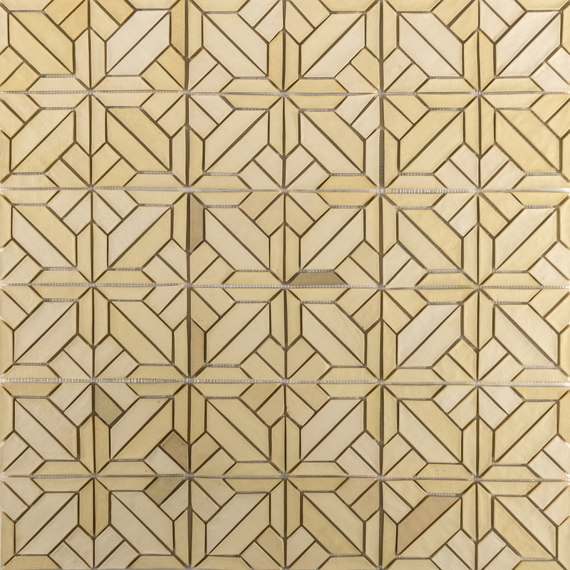 Yellow Stoneware Tiles Mosaic Pattern PZM5CK