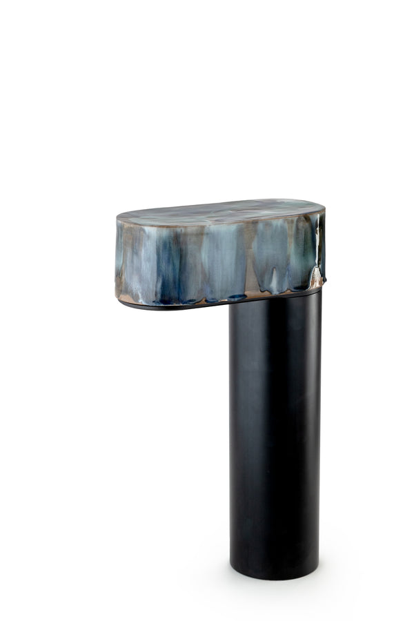 Blue & Brown Hand-Made Ceramic Outdoor Lantern - QBYCFD