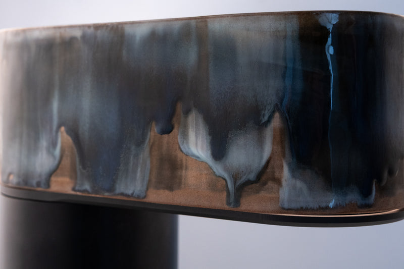 Blue & Brown Hand-Made Ceramic Outdoor Lantern - QBYCFD