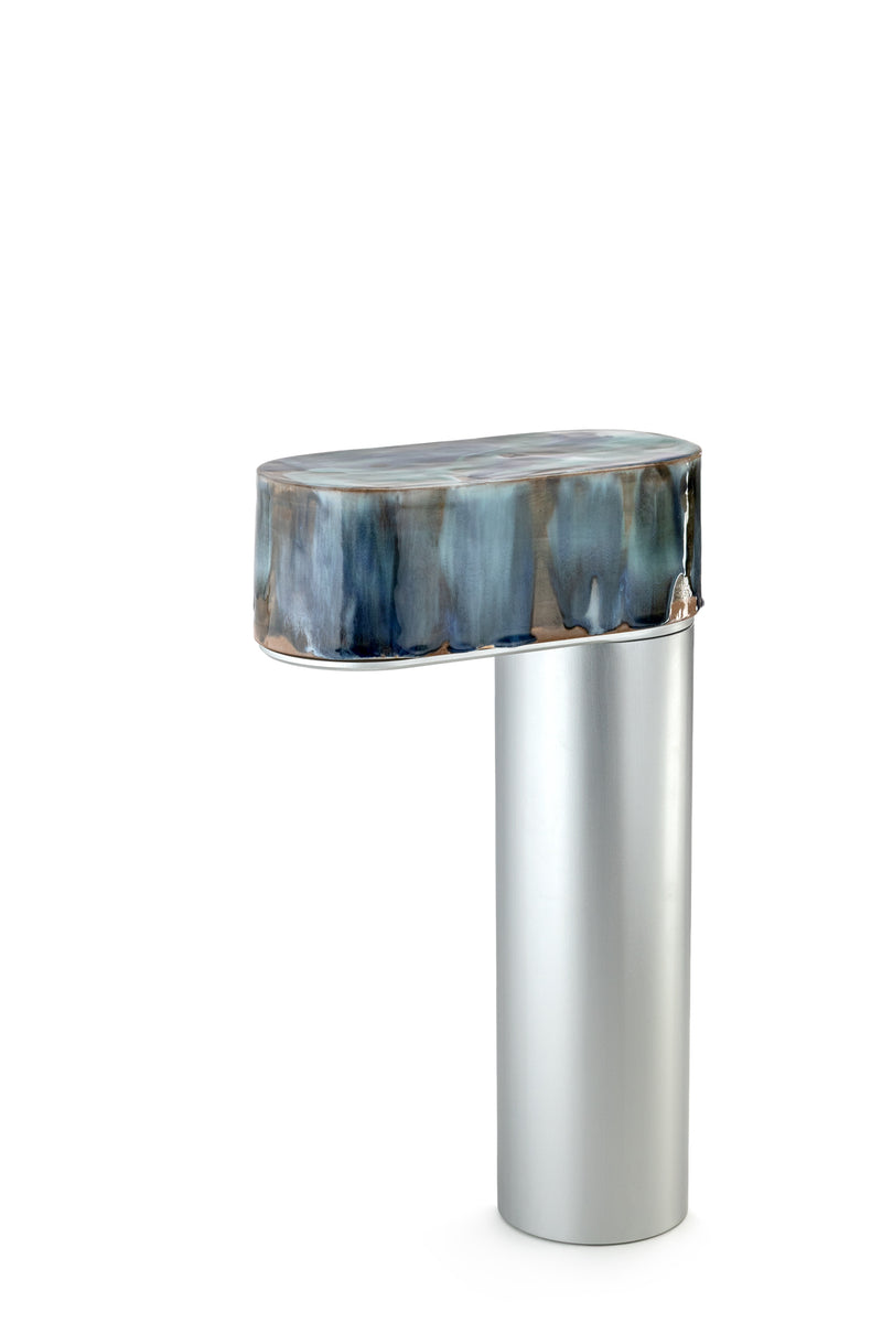 Blue & Brown Hand-Made Ceramic Outdoor Lantern - QBYCFD