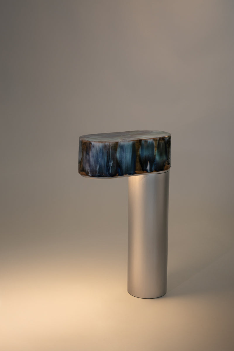 Blue & Brown Hand-Made Ceramic Outdoor Lantern - QBYCFD