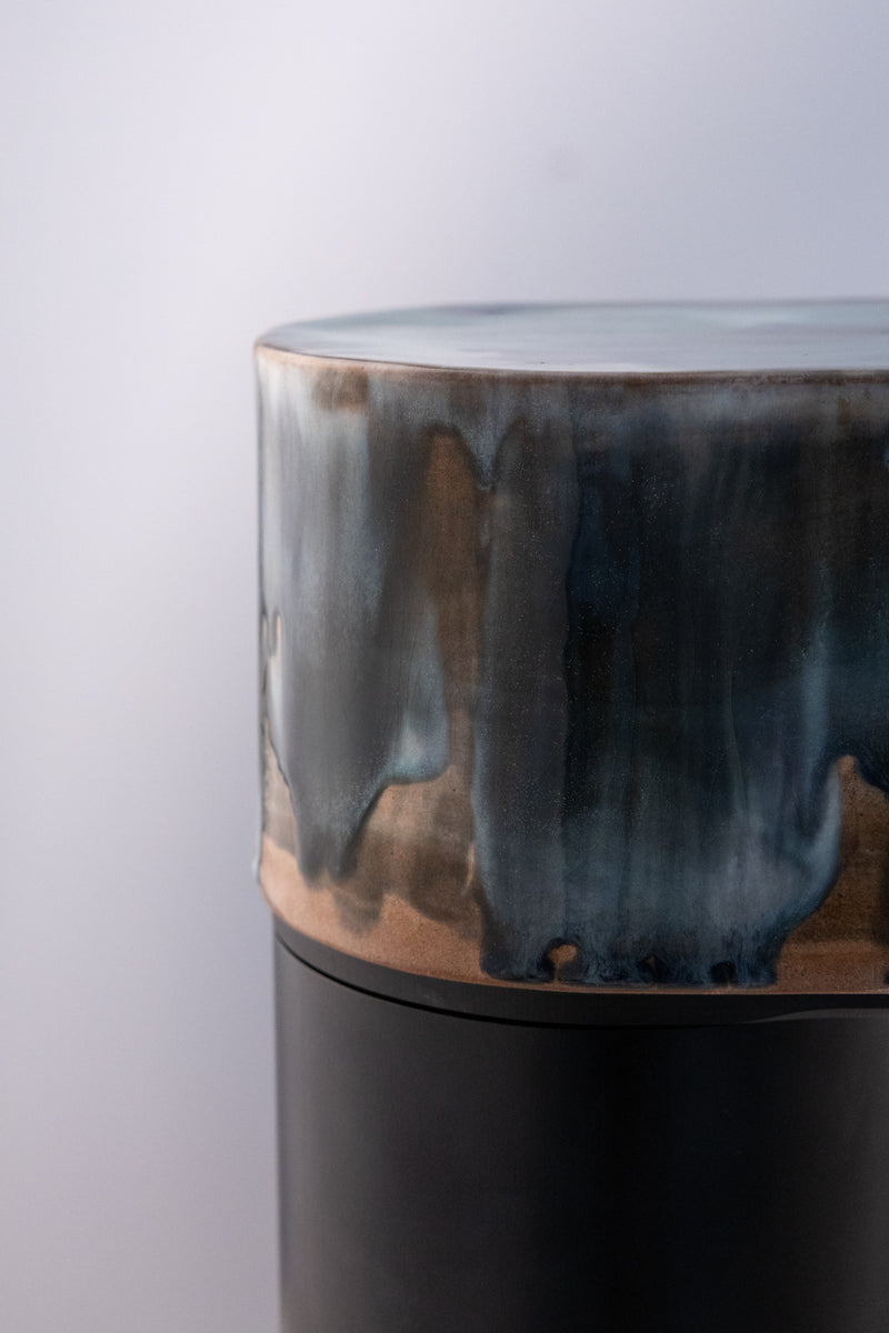 Blue & Brown Hand-Made Ceramic Outdoor Lantern - QBYCFD