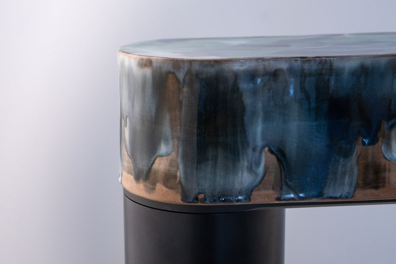 Blue & Brown Hand-Made Ceramic Outdoor Lantern - QBYCFD