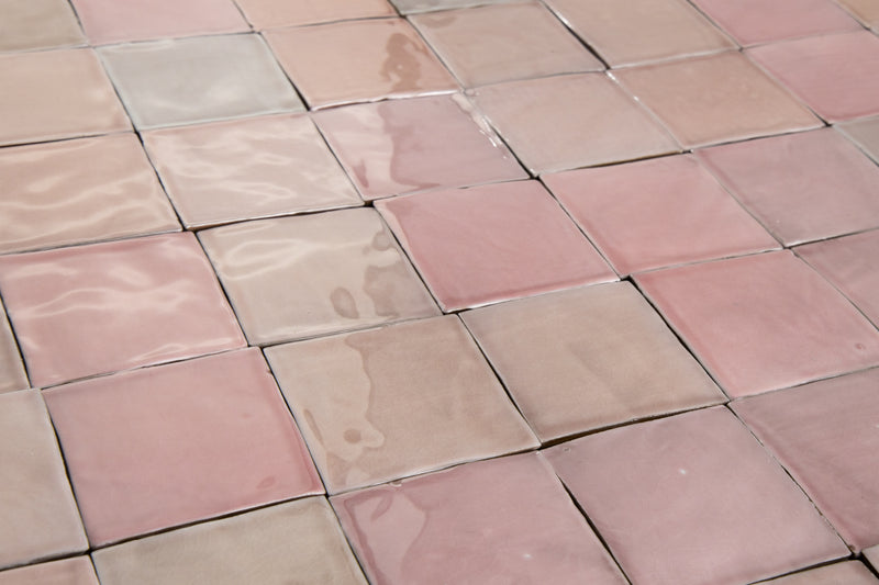 Curated Pink Handmade Square Tiles QPKJFB