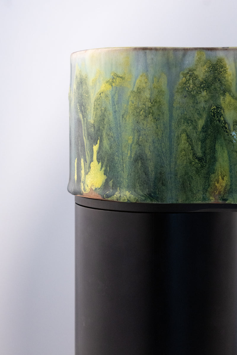 Green & Yellow Hand-Made Ceramic Outdoor Lantern - RDSP21