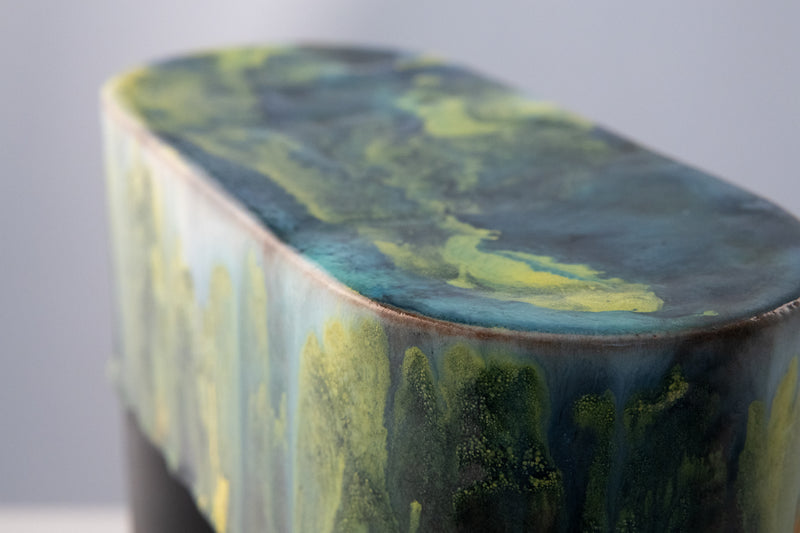 Green & Yellow Hand-Made Ceramic Outdoor Lantern - RDSP21