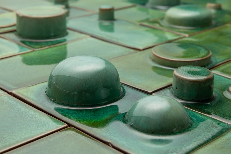 Hand-Made 3D Green Tiles - RGEUZN-WS