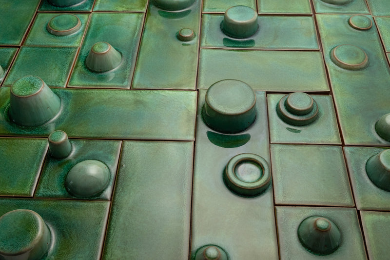 Hand-Made 3D Green Tiles - RGEUZN-WS