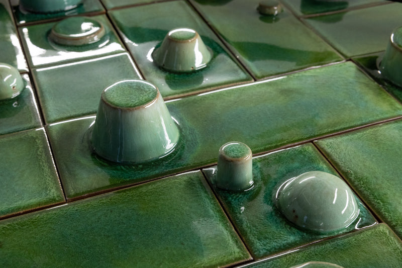 Hand-Made 3D Green Tiles - RGEUZN-WS