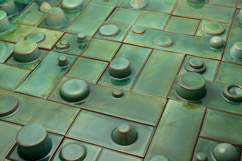 Hand-Made 3D Green Tiles - RGEUZN-WS