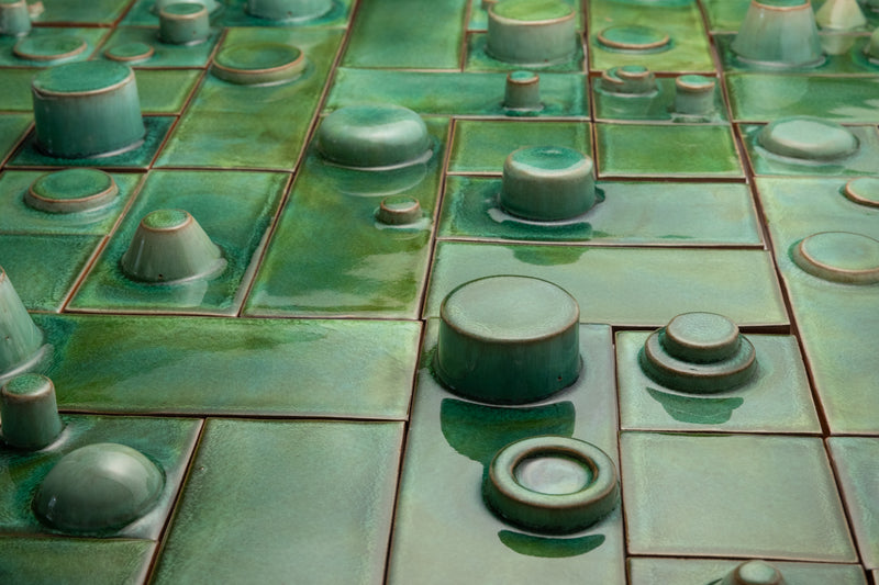 Hand-Made 3D Green Tiles - RGEUZN-WS