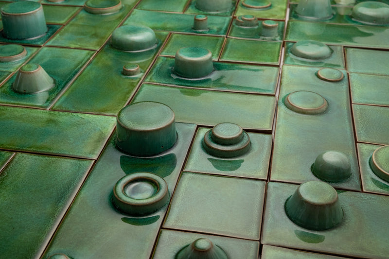 Hand-Made 3D Green Tiles - RGEUZN-WS