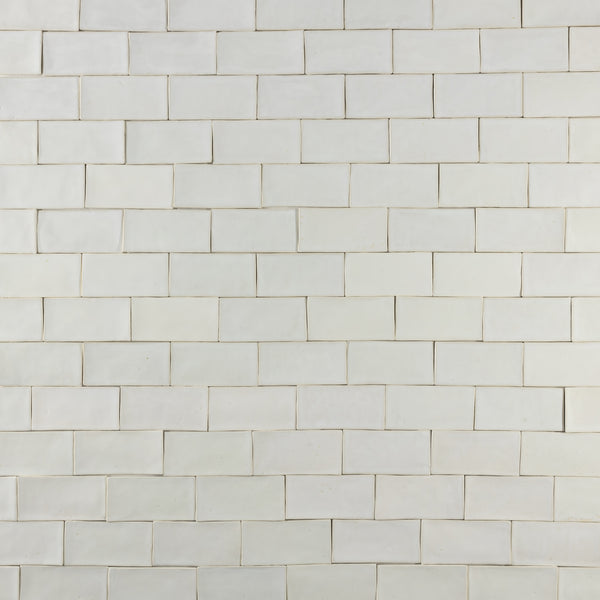 Undulating White Handmade Rectangular Tiles - RSPV3K-WS