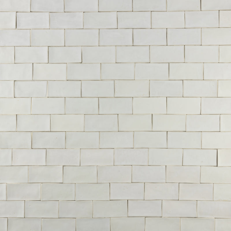 Undulating White Handmade Rectangular Tiles - RSPV3K-WS