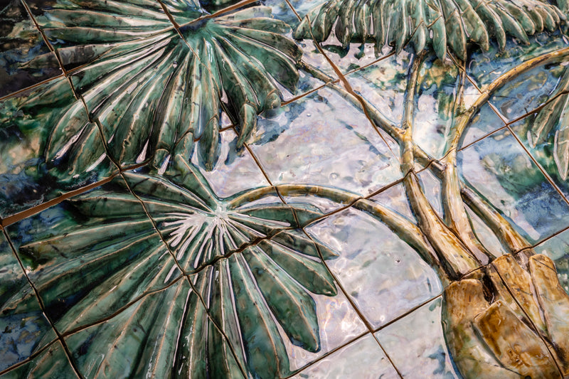 Palm Tree Relief Mural - RSSM6L