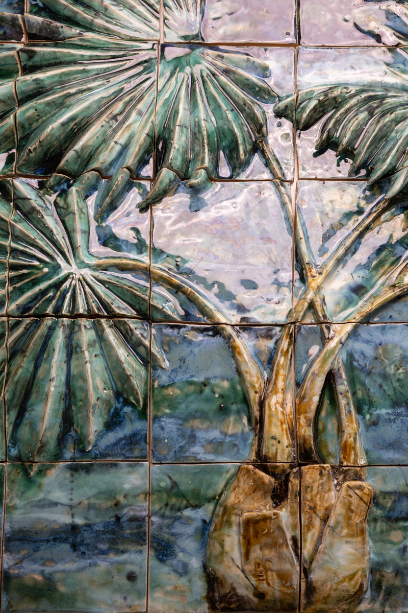 Palm Tree Relief Mural - RSSM6L