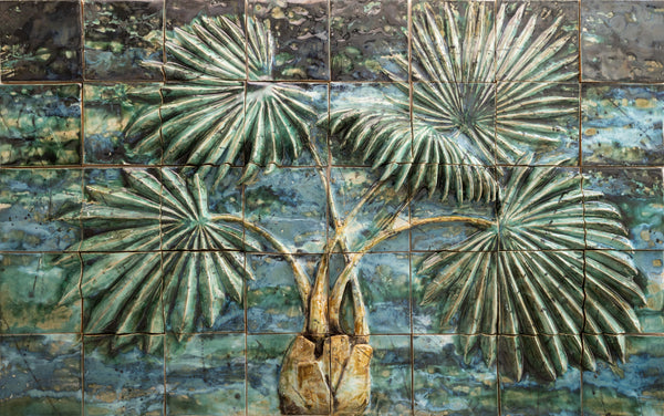 Palm Tree Relief Mural - RSSM6L