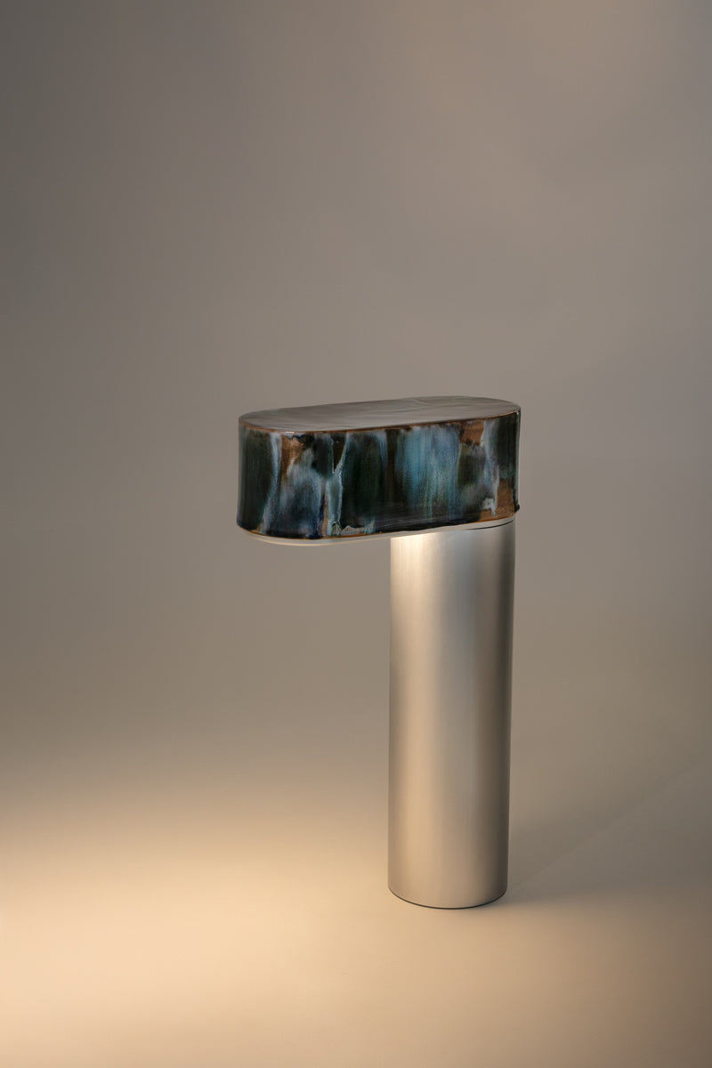 Blue & Terracotta Hand-Made Ceramic Outdoor Lantern - S4L1MG