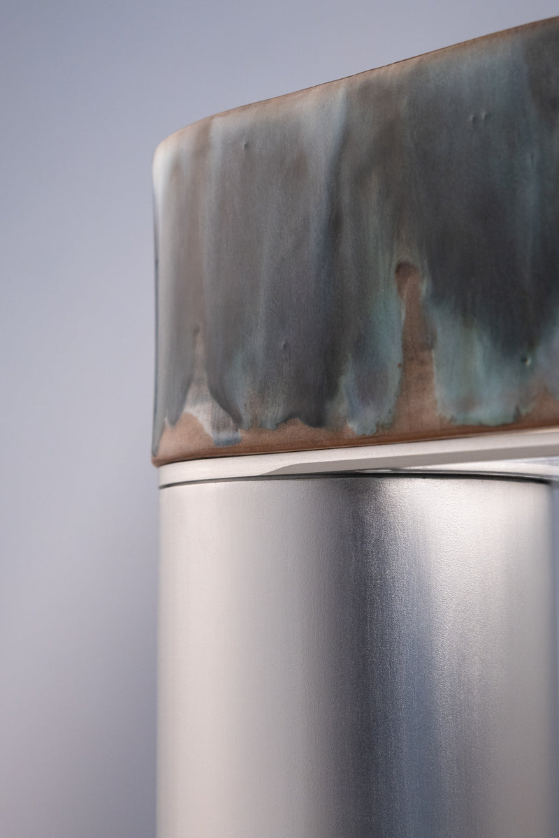 Blue & Terracotta Hand-Made Ceramic Outdoor Lantern - S4L1MG