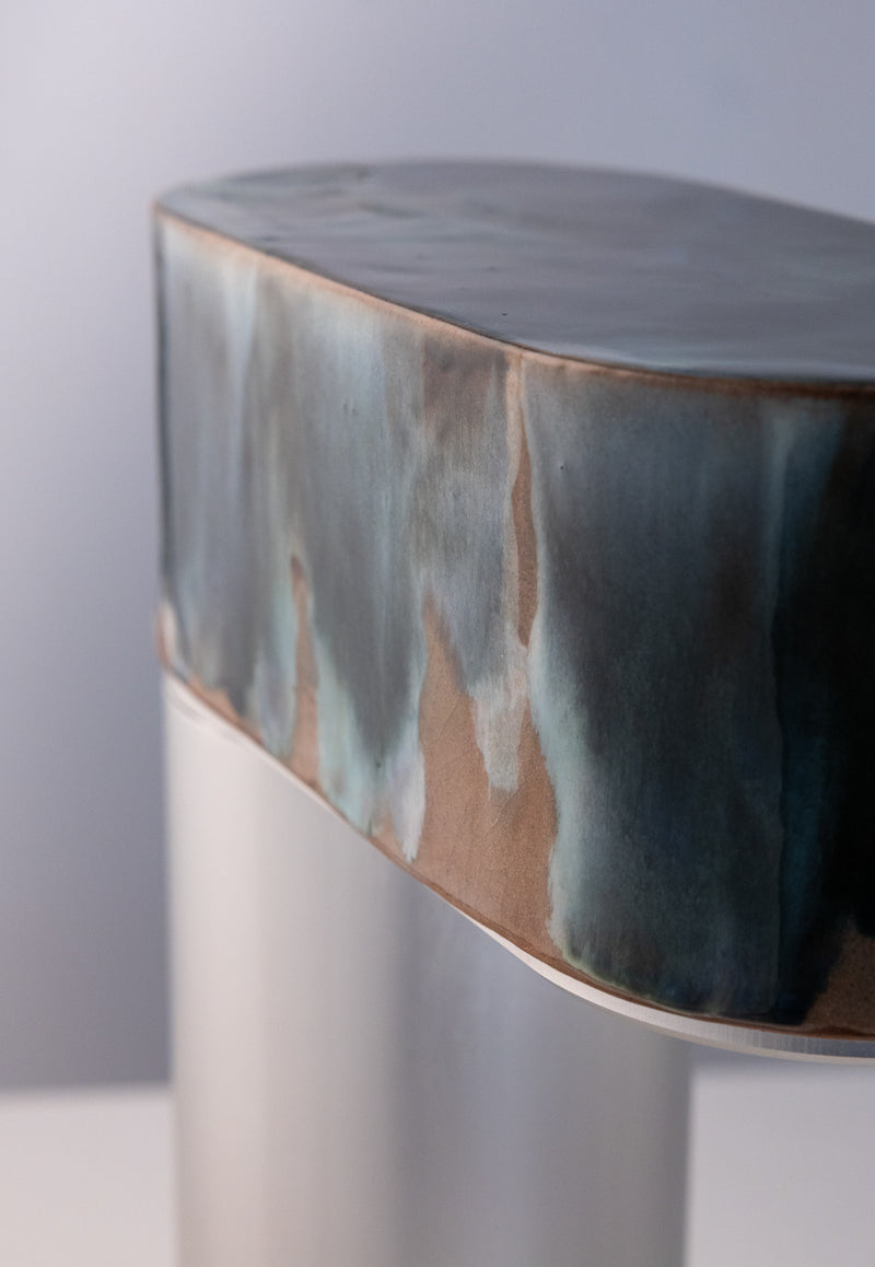 Blue & Terracotta Hand-Made Ceramic Outdoor Lantern - S4L1MG