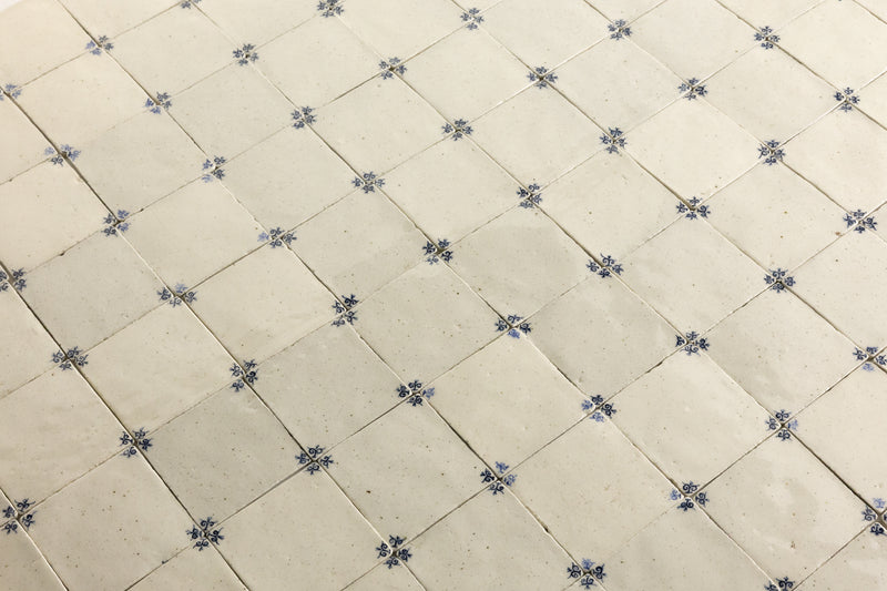 Painted Corners Blue & White Square Tiles - S6CAK8-WS