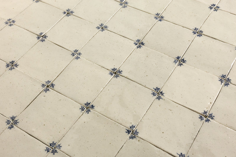 Painted Corners Blue & White Square Tiles - S6CAK8-WS