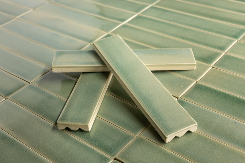 Pale Green Rectangular Tiles - SCQZFY-EX