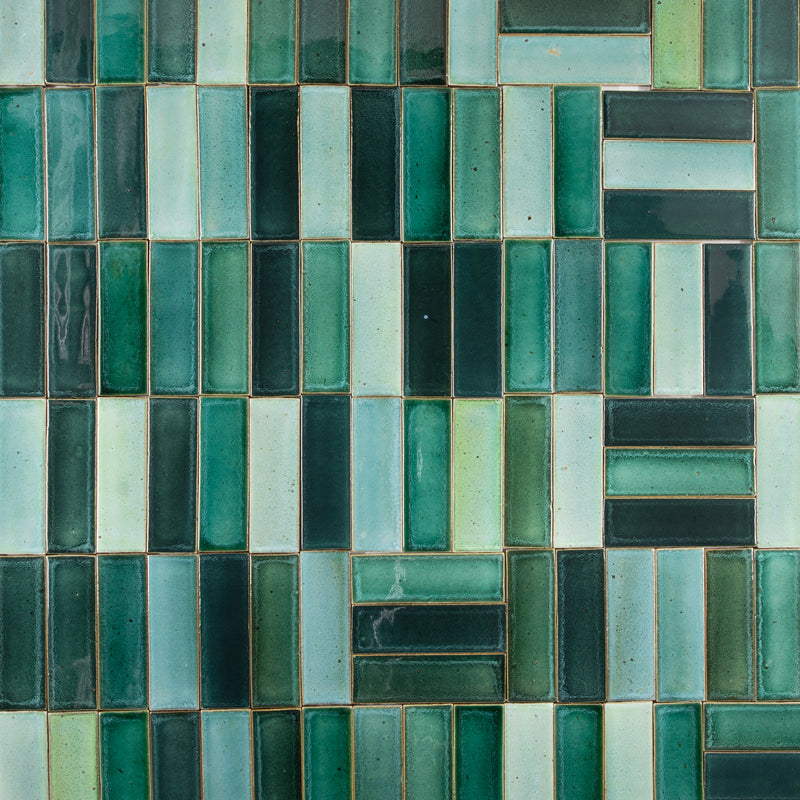 Rectangular Green & Aqua Tiles SMNEC2