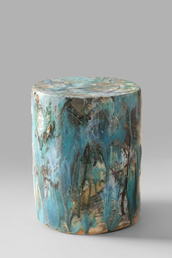 Aqua Handcrafted Ceramic Side Table 385mm - SZKQUN