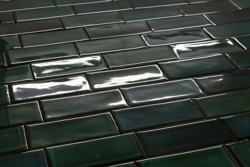 Glossy Green Rectangular Tiles - T8WK3D-EX
