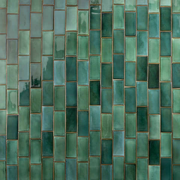 Glossy Green Rectangular Tiles - T8WK3D-EX
