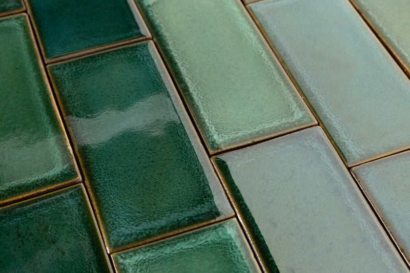 Glossy Green Rectangular Tiles - T8WK3D-EX