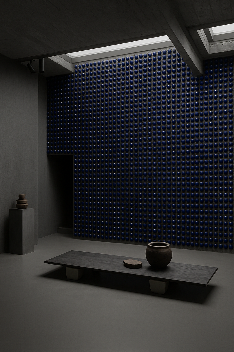 Half Dome Circle Blue Tiles - TFVAQZ-WS