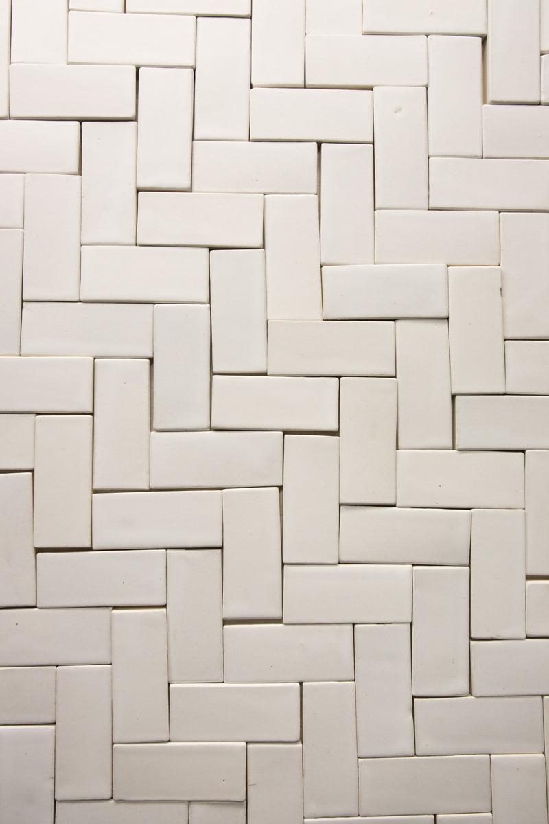 Off-White Satin Matt Rectangular Mosaics - Elevate Your Wet-Room or Shower - TMYY7N