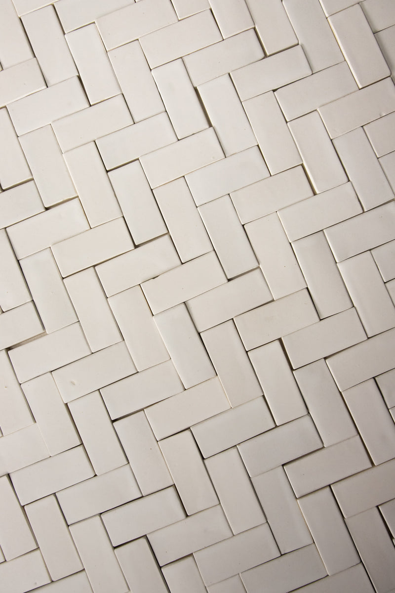 Off-White Satin Matt Rectangular Mosaics - Elevate Your Wet-Room or Shower - TMYY7N
