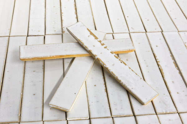 White & Tan Rectangular Tiles - TOSH15-WS