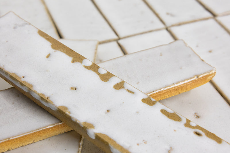 White & Tan Rectangular Tiles - TOSH15-WS