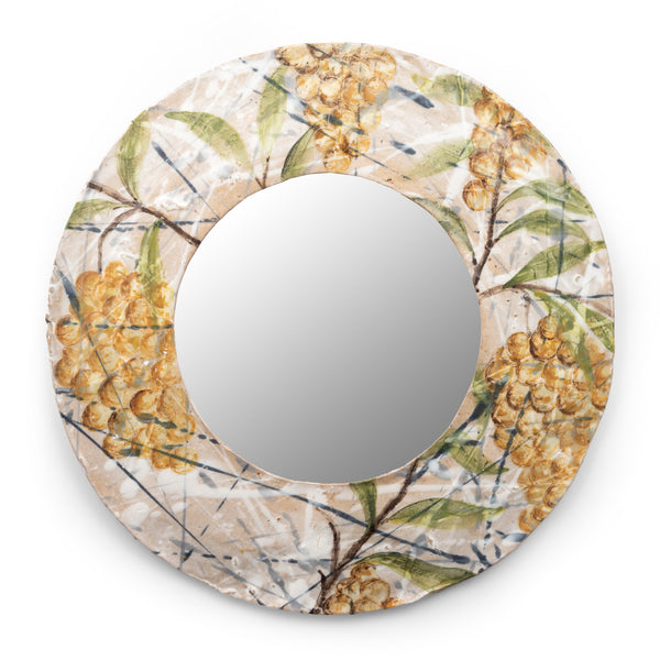 Small White & Yellow Ceramic Mirror - TTYUGS