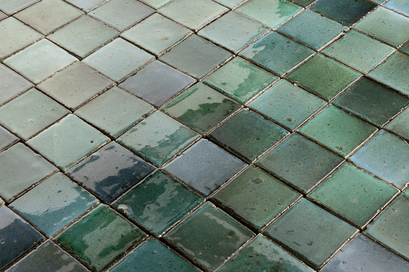 Blue & Aqua Blend on Chunky Square Tiles - U1FISX-WS
