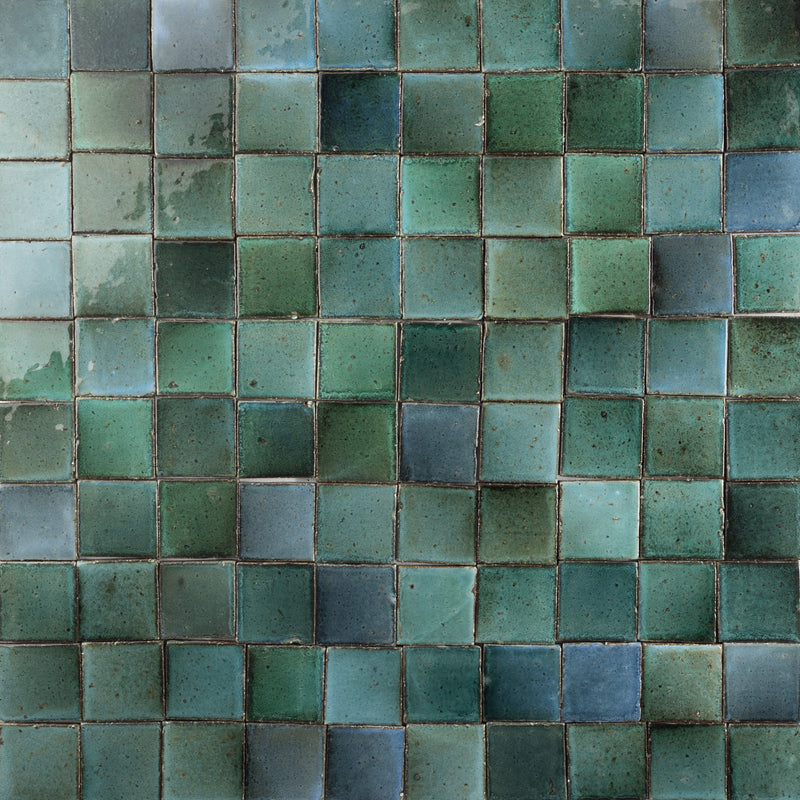 Blue & Aqua Blend on Chunky Square Tiles - U1FISX-WS