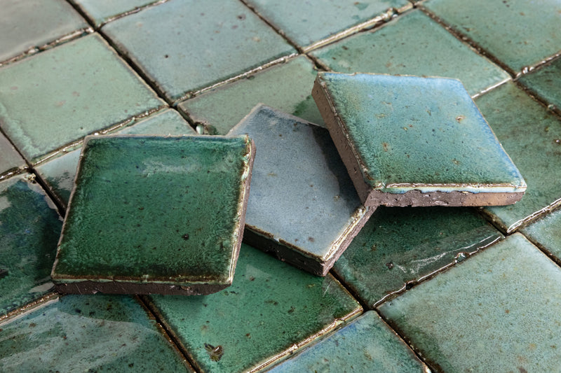 Blue & Aqua Blend on Chunky Square Tiles - U1FISX-WS