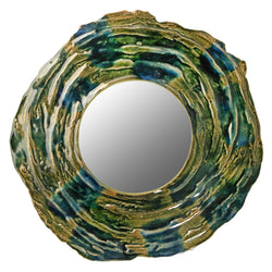 Small 400mm Green Ceramic Mirror - UESCHE