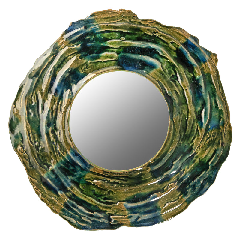 Small 400mm Green Ceramic Mirror - UESCHE