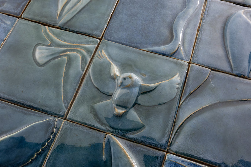 Blue Sculptural Owl Figure Tiles - UGNDNG-WS