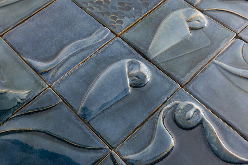 Blue Sculptural Owl Figure Tiles - UGNDNG-WS