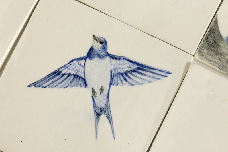 Hand Painted Blue Birds - UNWG64