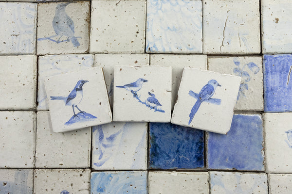 Chunky Blue Bird Blend Hand-Painted Tiles UU6RDV_26C