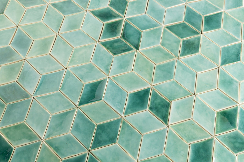 Aqua & Green Blend Diamond Tiles UWSNFG