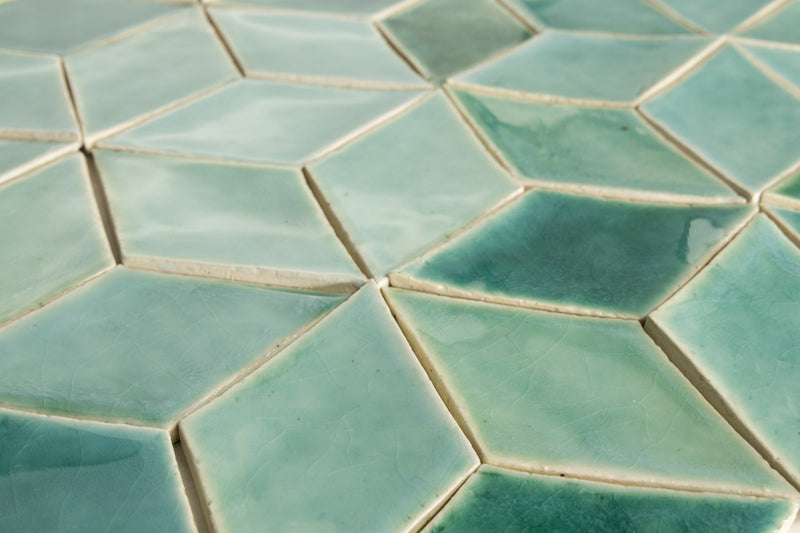 Aqua & Green Blend Diamond Tiles UWSNFG