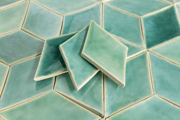 Aqua & Green Blend Diamond Tiles UWSNFG
